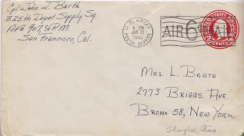 United States A.P.O.'s 2c Washington Circular Die Envelope Overprinted Air 6c...