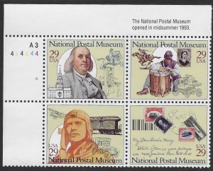 US #2279-82 MNH Plate Block.  National Postal Museum.  Stamps on stamps.