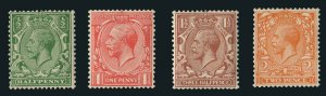 British Commonwealth - Great Britain #187a-190a (SG 418a-421a) Cat£268, 1924...