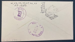 1948 Andorra First Day Airmail Cover To Lyndsay CA USA Valley Issue