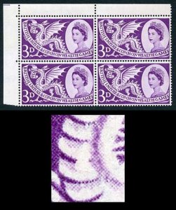 SG567a 1958 3d Games with Short Scale Variety R1/1 Block of 4 U/M