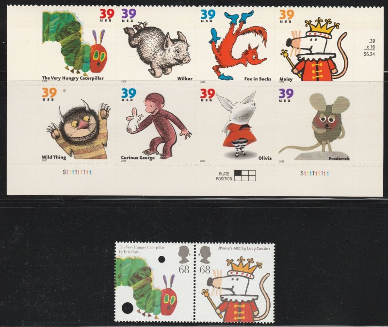 US Great Britain Joint Issue US 3987-94 Britain 2340-41 Children's Book ...