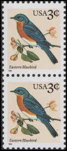 US 3033 Eastern Bluebird 3c vert pair (2 stamps) MNH 1996