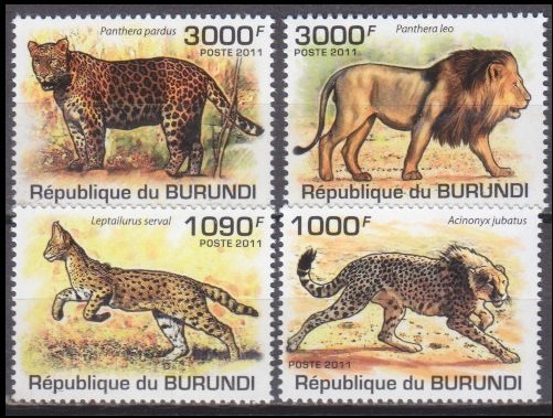 2011 Burundi 2022-25 Cats of prey 9,50 €