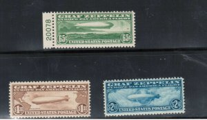 USA #C13 #C14 #C15 Very Fine Never Hinged Set **With Certificate For #C13**