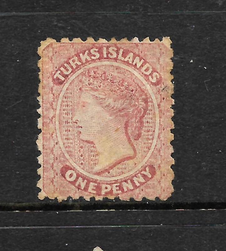 TURKS IS 1867   1d ROSE QV   MNG  SG 1