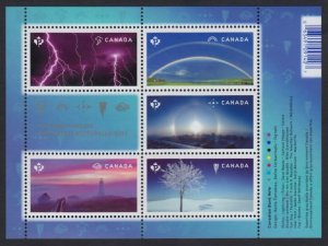 WEATHER WONDERS = LIGHTHOUSE, SUNSET.. Souvenir sheet of 5 MNH Canada 2015 #2838