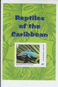 2014 Montserrat Reptiles Caribbean SS (Scott 1336) MNH