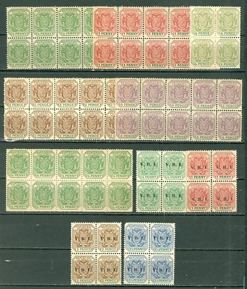 TRANSVAAL EARLY REPRINTS...(10) BLKS MNH