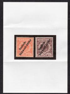 **German SW Africa, SC# 5-6 (MiIa&II) MLH VF Attest Cert, CV $450.00