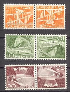 SWITZERLAND, TETE-BECHE STAMPS 1949 MINT NEVER HINGED SET