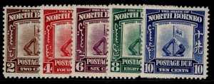 NORTH BORNEO GVI SG D85-D89, 1939 postage due set, NH MINT. Cat £160.