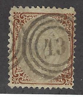 Denmark SC#24 Used Fine Great cancel SCV$275.00...Worth a Close Look!
