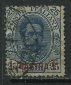 Italy Offices in Crete overprinted 1 piastra on 25¢ used