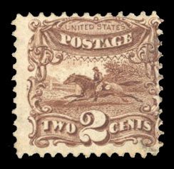 United States, 1869 Pictorials #113 Cat$80, 1869 2c brown, faint cancel (appe...