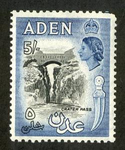 ADEN 58a MNH SCV $12.00 BIN $6.50 CRATER PASS