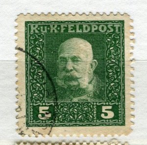 AUSTRIA; 1915-17 early F. Joseph KuK Feldpost issue used 5k. value