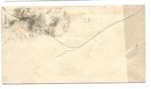 United States Scott 63 1-cent Franklin on 1867 DC cover 