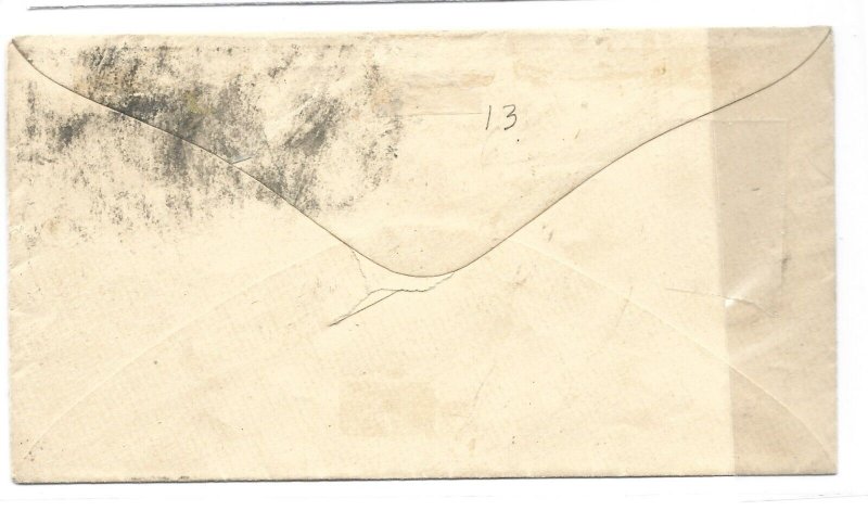 United States Scott 63 1-cent Franklin on 1867 DC cover 