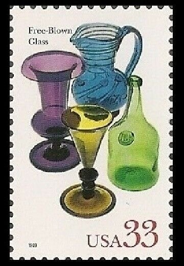 US 3325 American Glass Free-Blown Glass 33c single (1 stamp) MNH 1999