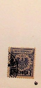 GERMAN OFFICES IN TURKEY Sc 10 USED ISSUE OF 1889 - 1p ON 20pf - lot3
