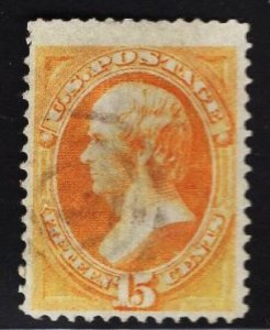 US Stamp #163 15c Yellow Orange Webster USED SCV $150