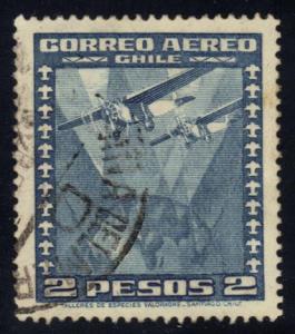 Chile #C40 Two Airplanes over Globe, used (0.25)