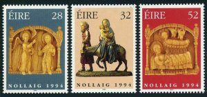 Ireland 949-951,MNH.Michel 879-881. Christmas 1994.Ivory plaque,wood carving.