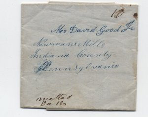 1849 Malta Ohio manuscript stampless folded letter [h.4790]