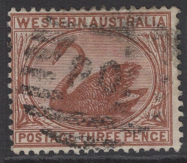 WESTERN AUSTRALIA SG87 1895 3d RED-BROWN USED 