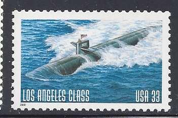 Catalog # 3372 Los Angeles Class Subamarine Navy  Single 33 cent Stamp