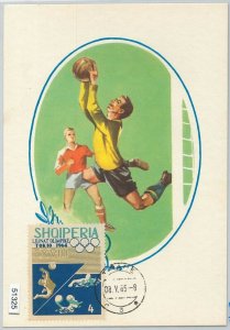 51325 - ALBANIA - MAXIMUM CARD - 1964 OLYMPIC GAMES: FOOTBALL Water Polo-