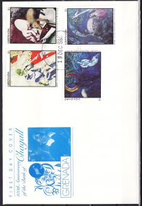 Grenada, Scott cat. 1440/1452. Chagall Art, Part 2 of issue. First day covers. ^