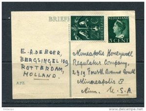 Netherlands 1948 Postal Card to USA