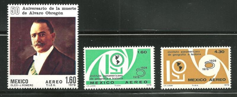 Mexico C-573-75 MNH Obregon & History & Geography