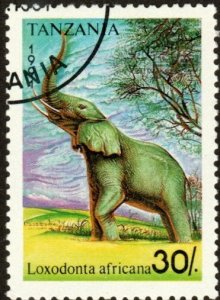 Tanzania 795 - Cto - 30sh African Elephant (1991) (cv $1.10)