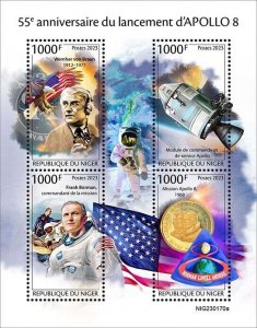 2023/11 - NIGER - APOLLO 8  55TH         4V  complet set    MNH **