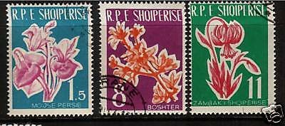 ALBANIA 1961 FLOWERS   SET 3  FU    