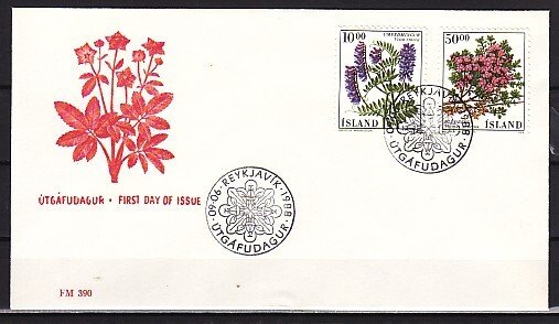 Iceland, Scott cat. 663-664. Flowers issue. First day cover. ^