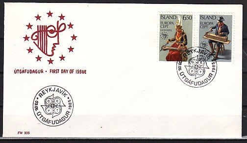 Iceland, Scott cat. 606-607. Europa-Music Year issue. First day cover. ^