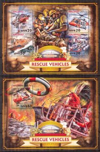 Maldive Islands 2016 Rescue Vehicles Helicopters Boats Submarines Sh + S/S MNH