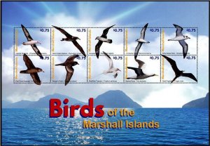 2021 Marshall Island Birds MS10 (Scott NA) MNH