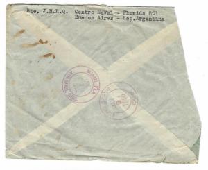 1950 Argentina To USA Registered Airmail Official Navy Cover -  (RR112)