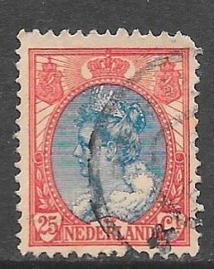 Netherlands 77: 25c Queen Wilhelmina, used, F-VF