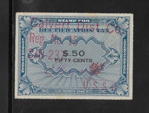 US Revenues: #RZ6; 50c 1946 Rectification Tax Stamp; Used (Not Punched)