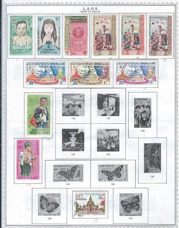 Laos '62//'69. Mounted album pages [m/u] sets & singles