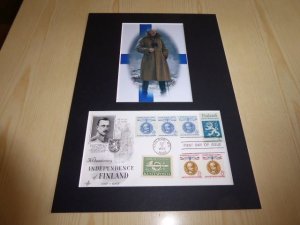 Mannerheim Finland indepence USA FDC Cover and mounted photograph mount size A4