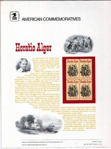 US CP164 Horatio Alger 2010 Commemorative Panel Mint