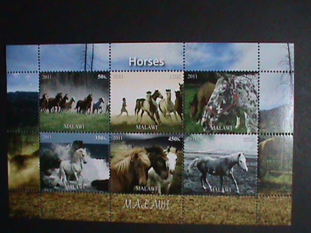 ​Malawi Stamp:2011-Beautiful Horses MNH Stamp sheet-#2