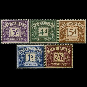 G.B. 1938 - Scott# J29-33 Numeral 3p-2.6s LH